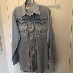 Men's western shirt, blue